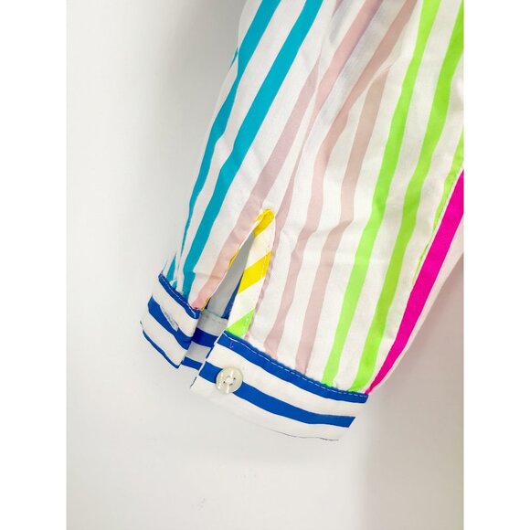 Vilagallo Women's NEON Stripe Shirt Dress - Picture 5 of 9